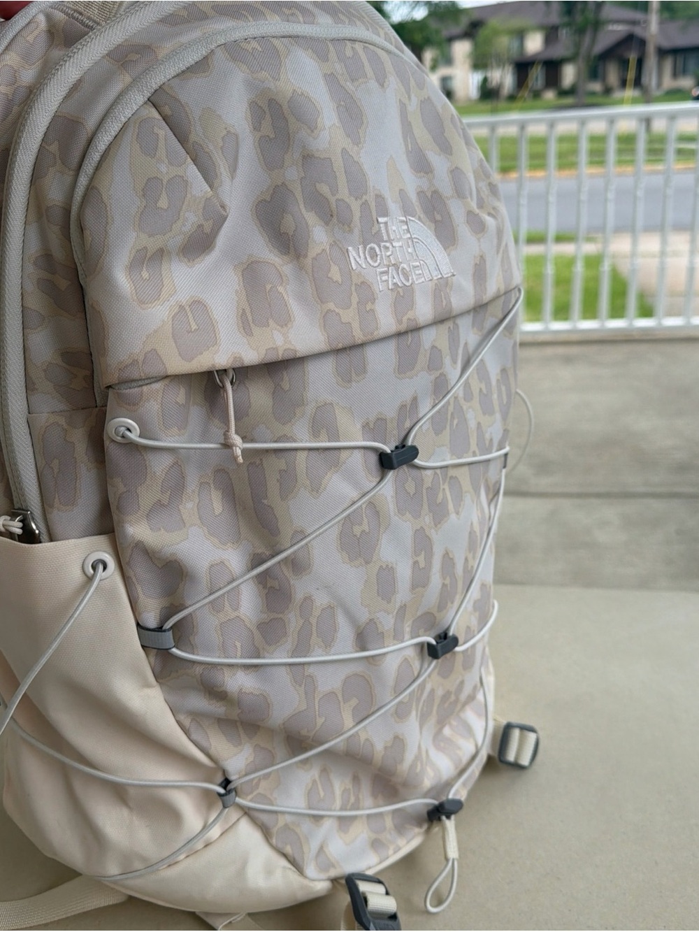 The North Face Women's Borealis Backpack Gardenia White leopard print